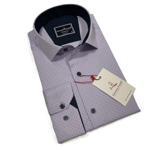 Giovanni Fratelli Slim Fit Uzun Kol Desenli Gömlek 3GMK312460006