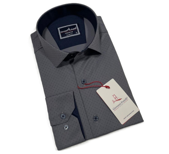 Giovanni Fratelli Slim Fit Uzun Kol Desenli Gömlek 3GMK312460007