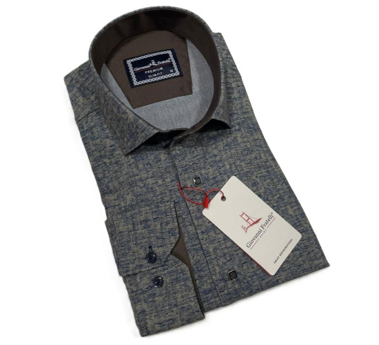 Giovanni Fratelli Slim Fit Uzun Kol Desenli Gömlek 3GMK312461003