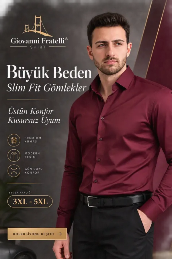 Erkek Slim Fit Büyük Beden Gömlek Modelleri