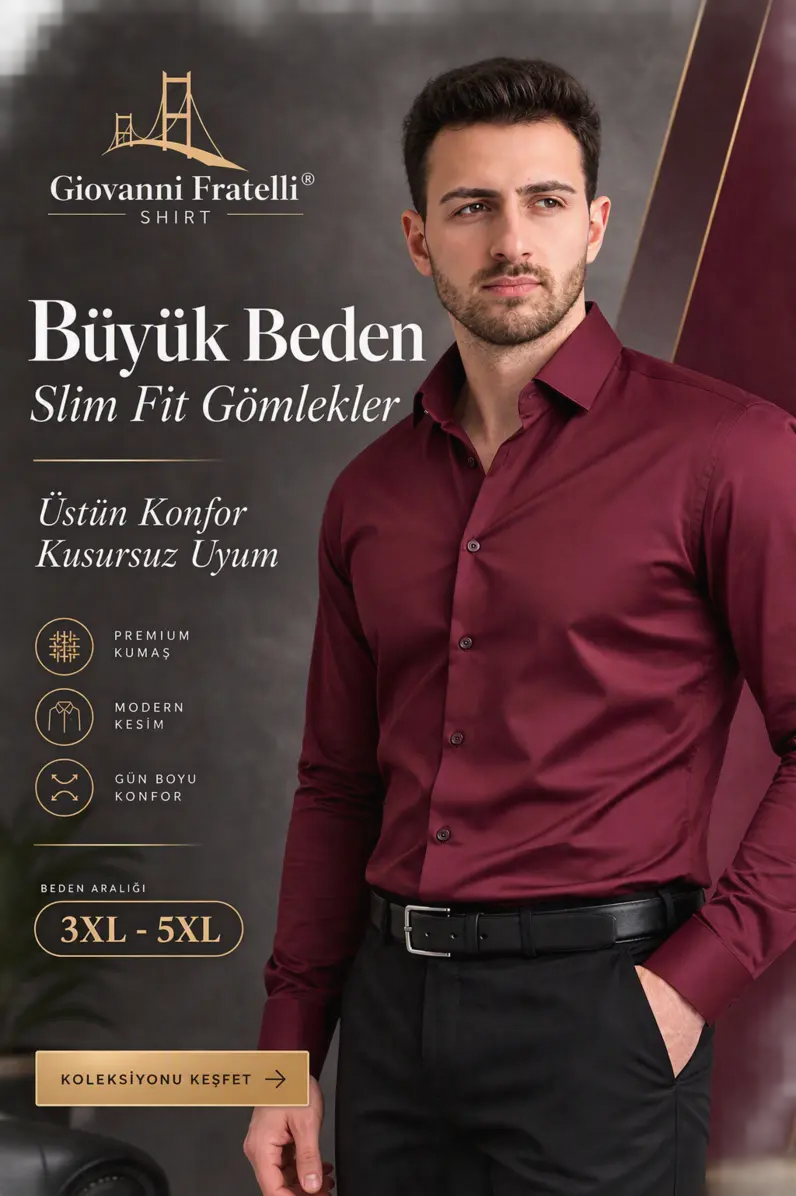 Slim Fit Büyük Beden gömlek
