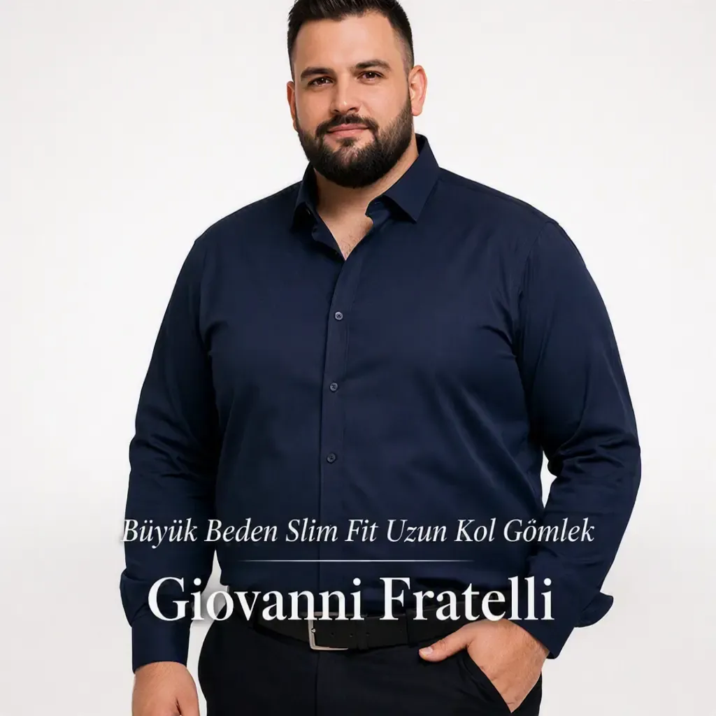 Büyük Beden Slim Fit Uzun Kol Gömlek