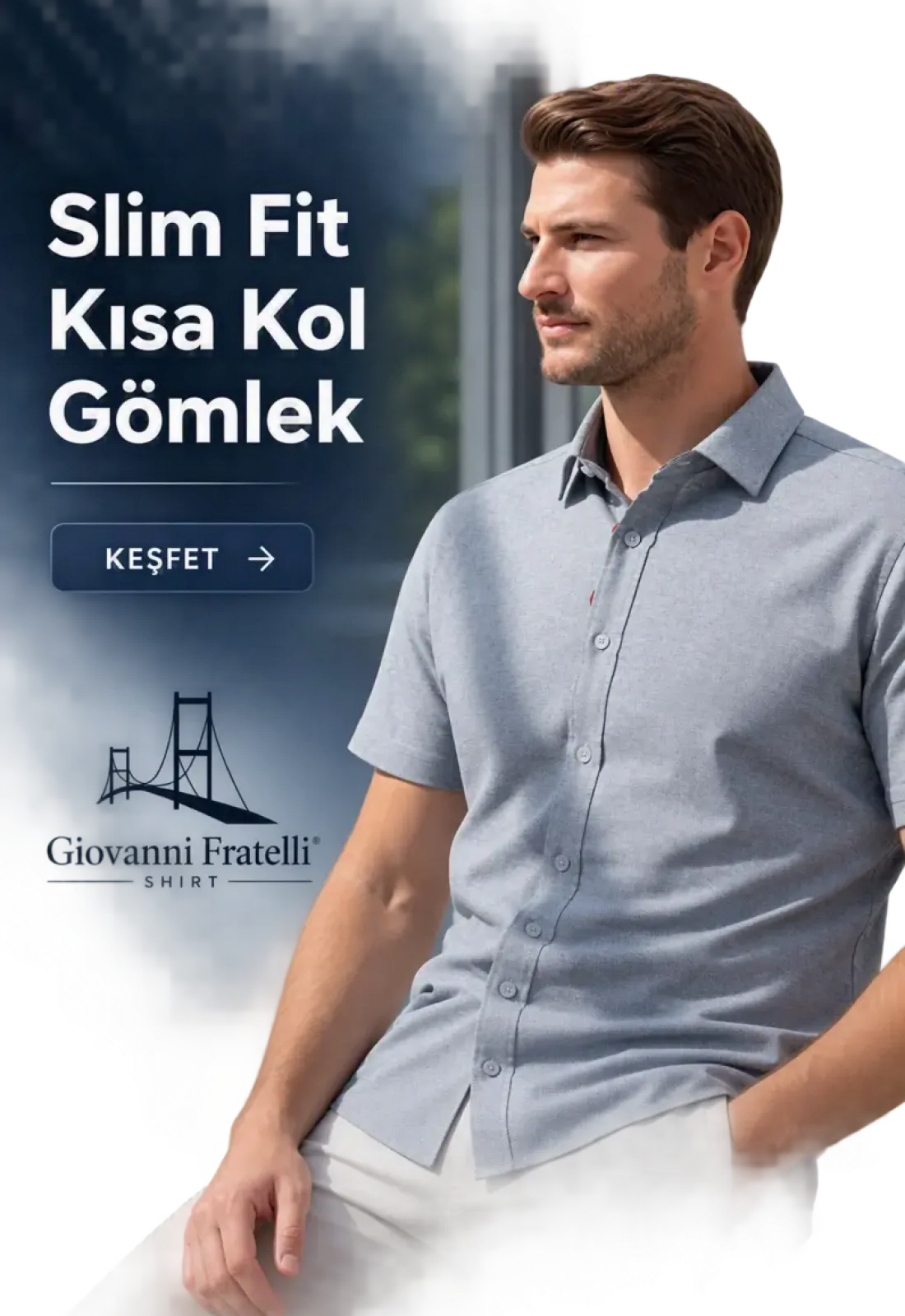 Slim Fit Kısa Kol Gömlek
