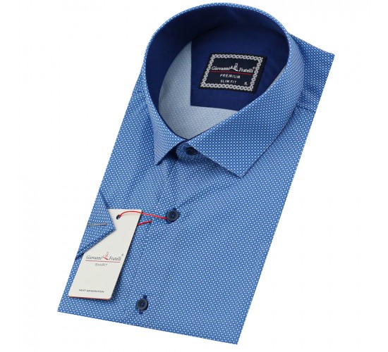 Slim Fit Short Sleeve Digital Printed Patterned Shirt 3GMK311513008 Slim Fit Short Sleeve Digital Printed Patterned Shirt 3GMK311513008