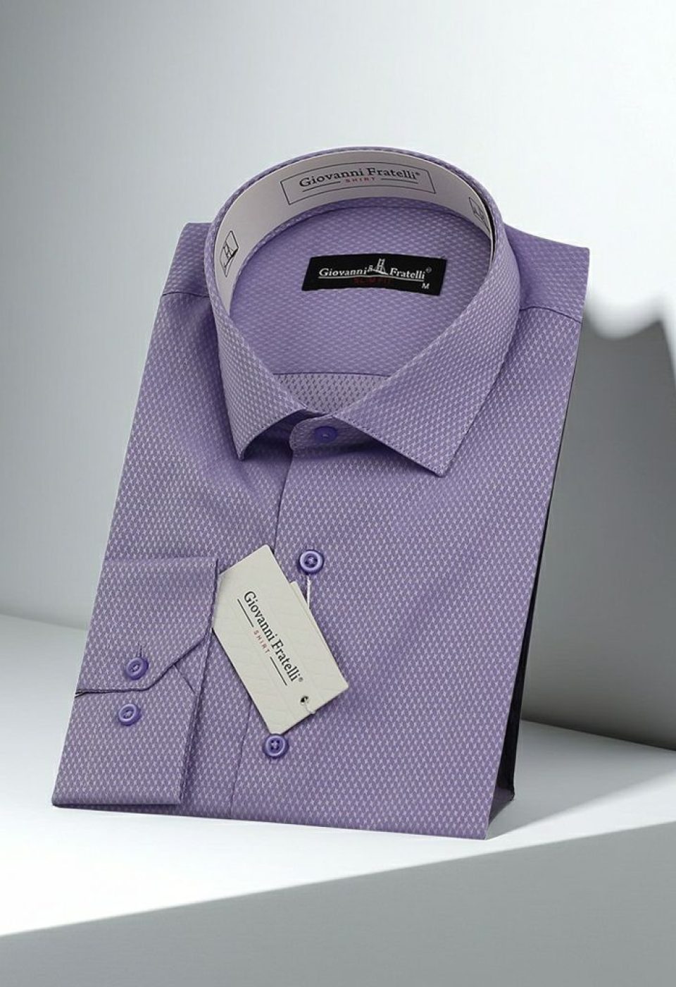 Slim Fit Uzun Kol Desenli Jakar Armürlü Gömlek 0123 CR 006