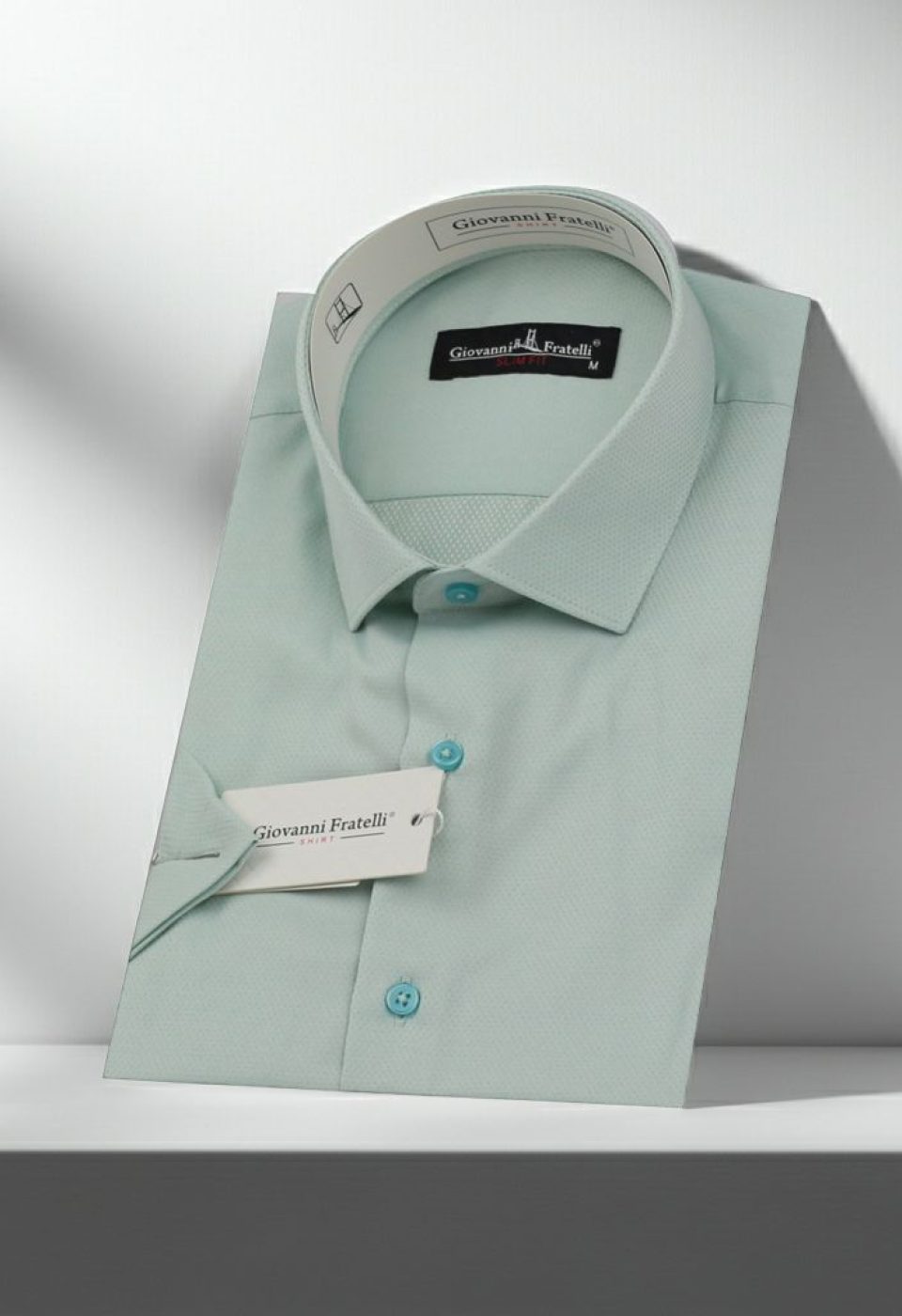 Slim Fit Kısa Kol Armürlü Jakar Erkek Gömlek 3GMK330123004