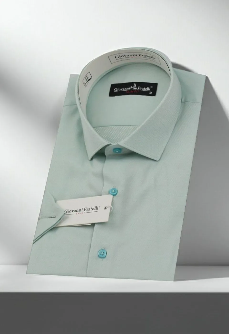 Slim Fit Kısa Kol Armürlü Jakar Erkek Gömlek 3GMK330123004