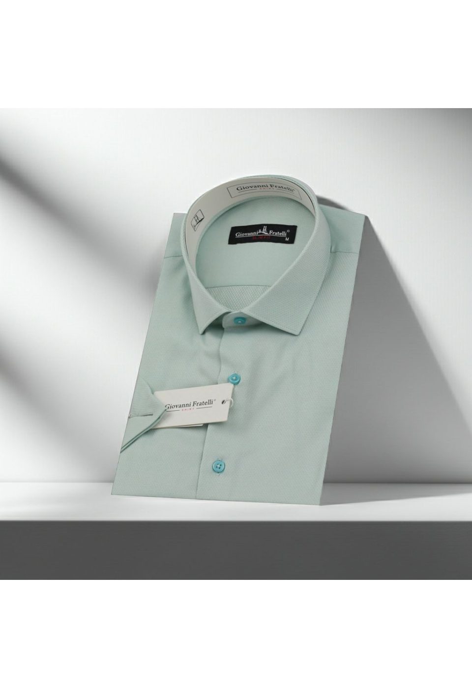 Slim Fit Kısa Kol Armürlü Jakar Erkek Gömlek 3GMK330123004 -