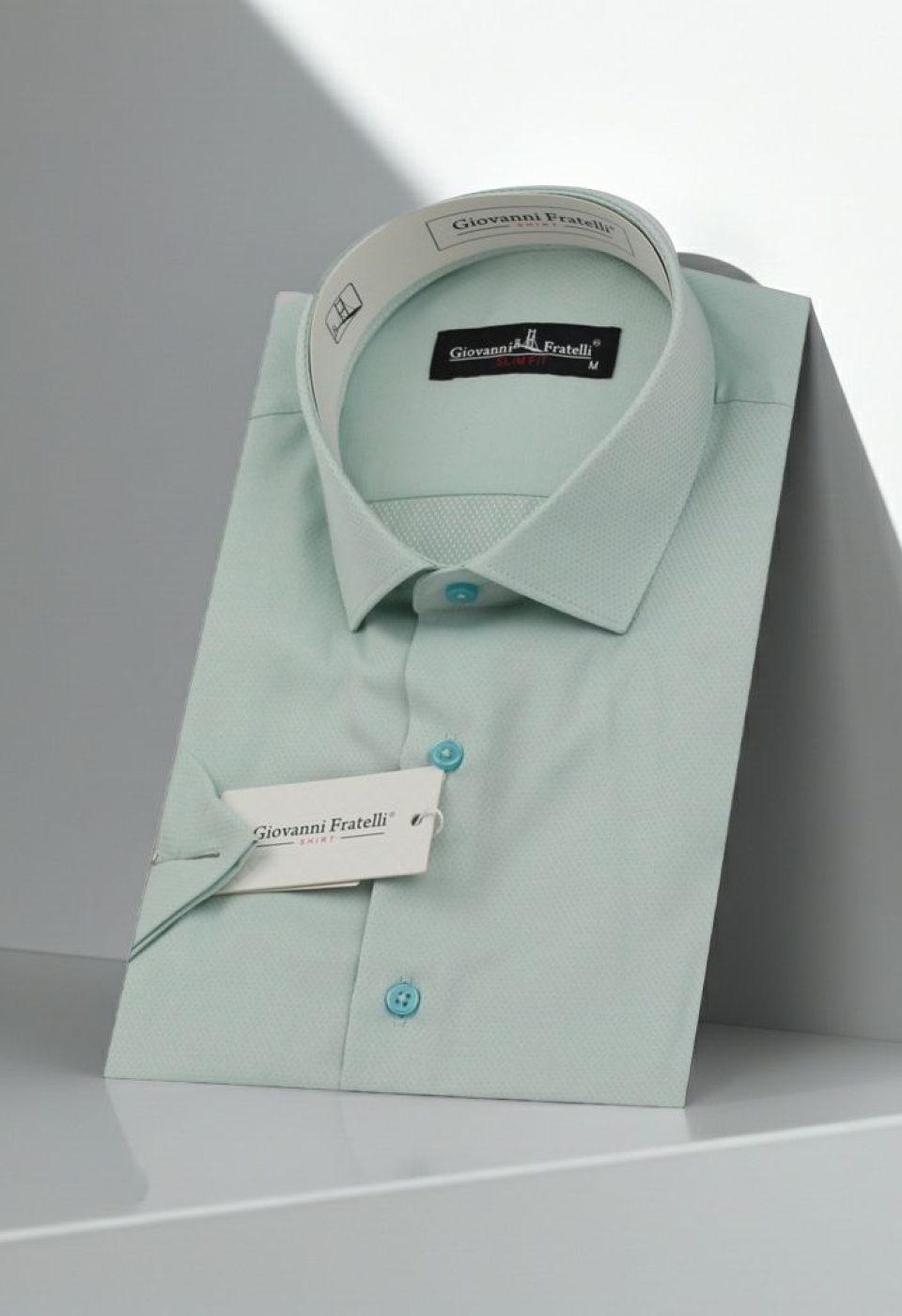 Slim Fit Kısa Kol Armürlü Jakar Erkek Gömlek 3GMK330123004
