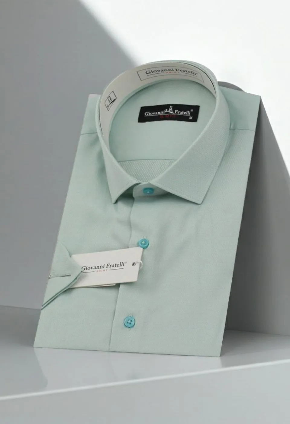 Slim Fit Kısa Kol Armürlü Jakar Erkek Gömlek 3GMK330123004
