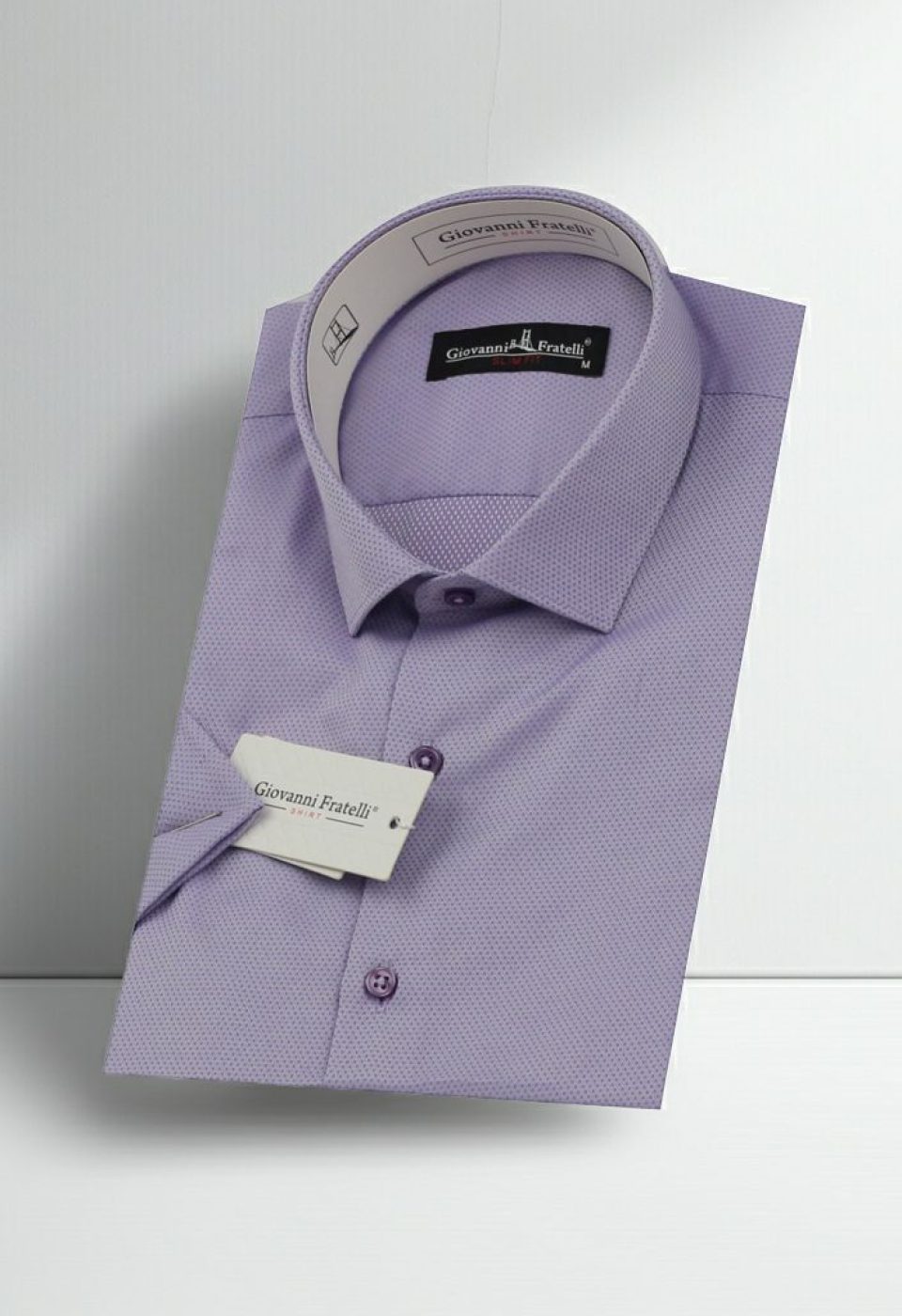 Slim Fit Kısa Kol Armürlü Jakar Erkek Gömlek 3GMK330123005