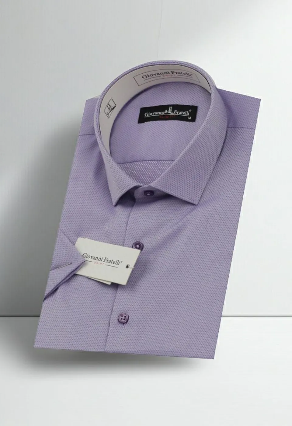 Slim Fit Kısa Kol Armürlü Jakar Erkek Gömlek 3GMK330123005