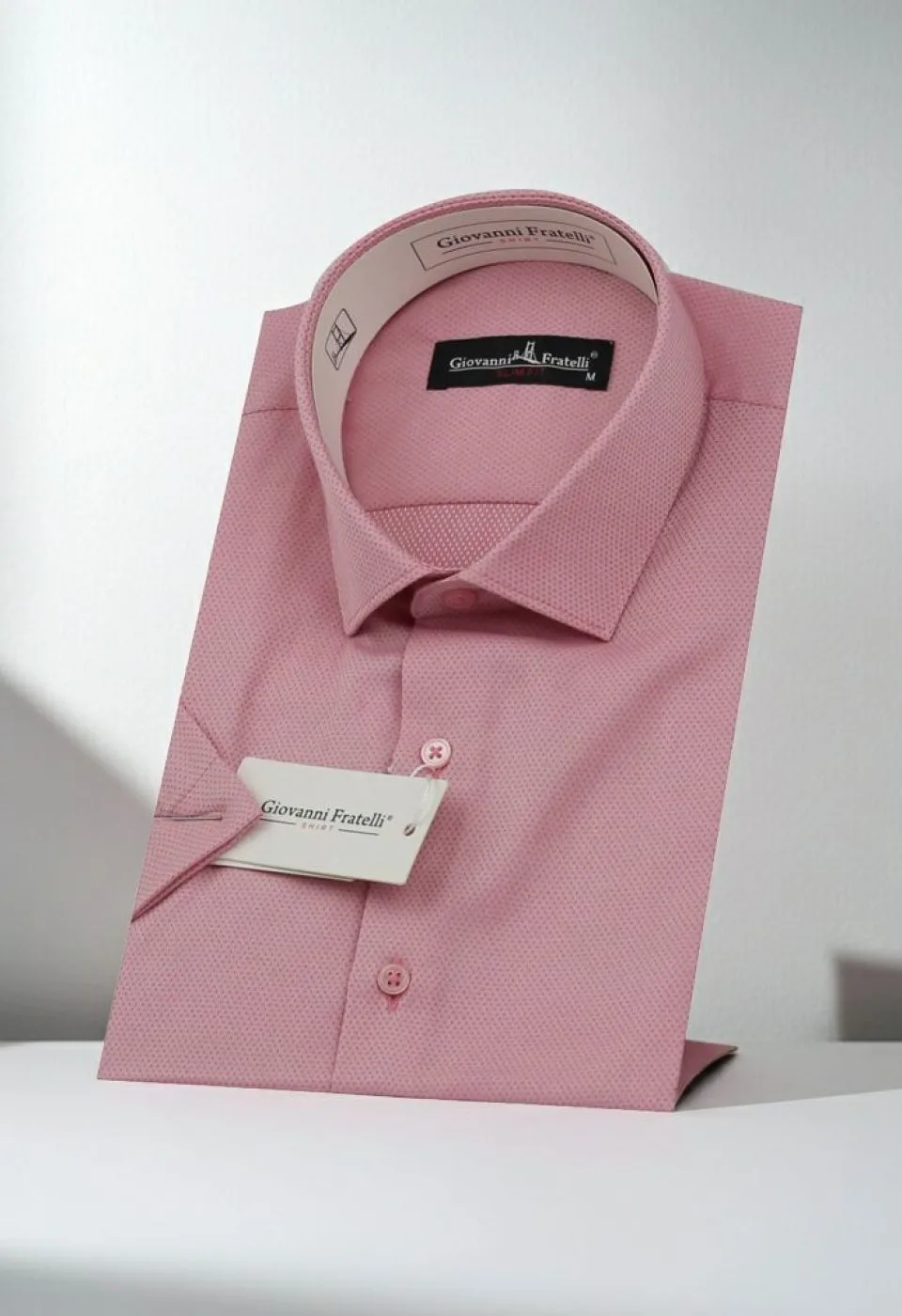 Slim Fit Kısa Kol Armürlü Jakar Erkek Gömlek 3GMK330123007
