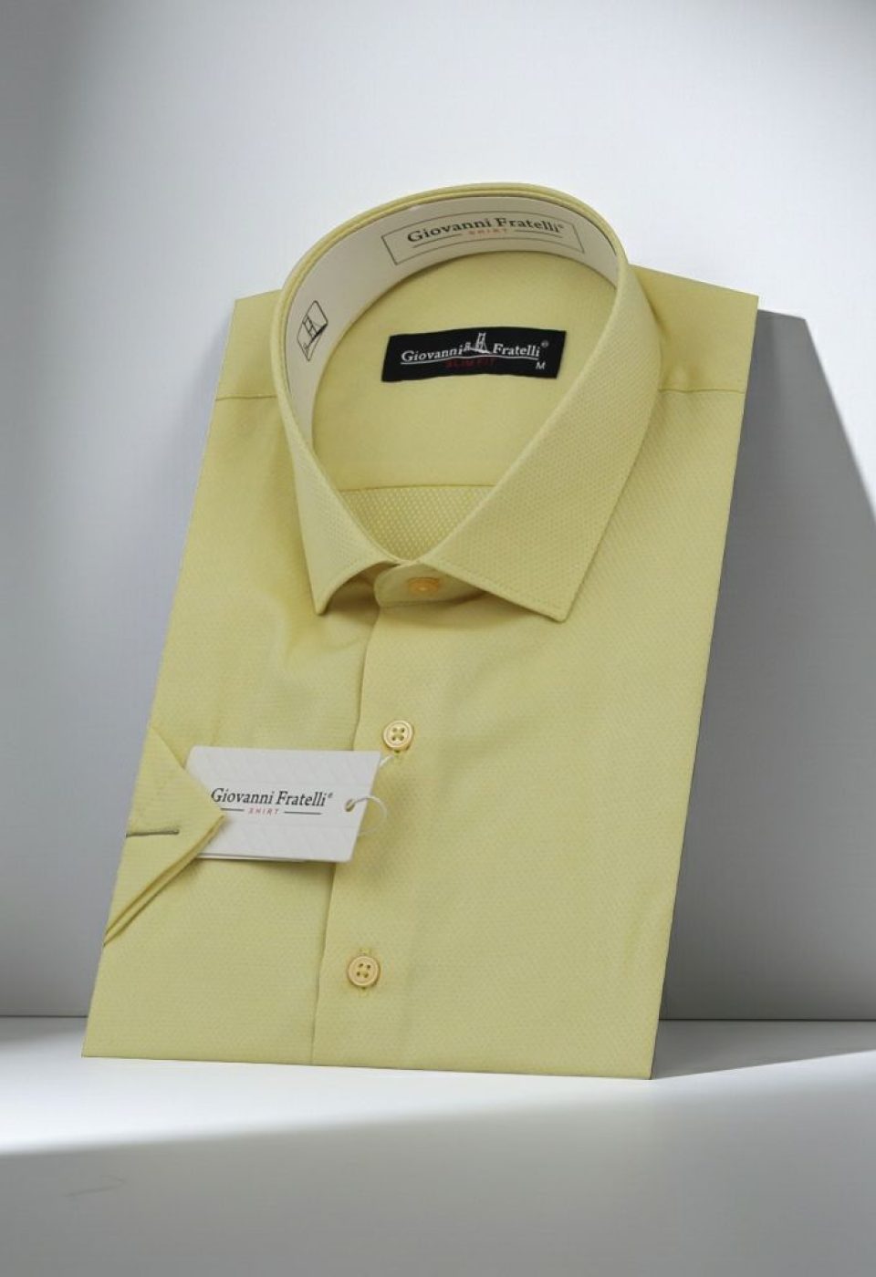 Slim Fit Kısa Kol Armürlü Jakar Erkek Gömlek 3GMK330123012