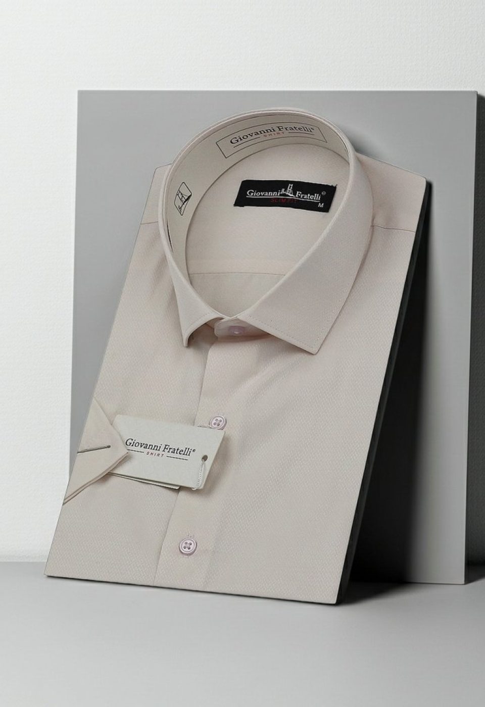 Slim Fit Kısa Kol Armürlü Jakar Erkek Gömlek 3GMK340124004
