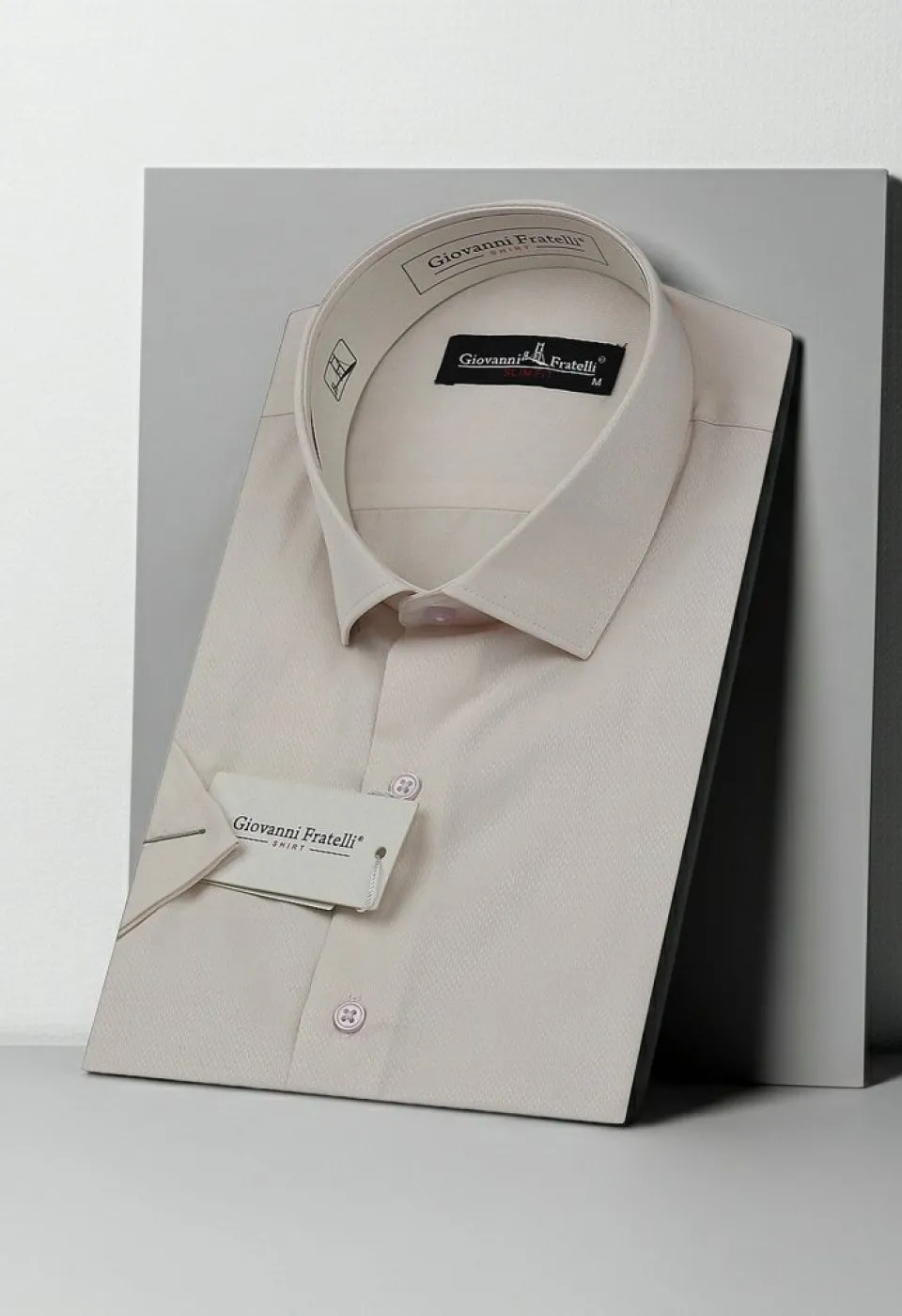Slim Fit Kısa Kol Armürlü Jakar Erkek Gömlek 3GMK340124004