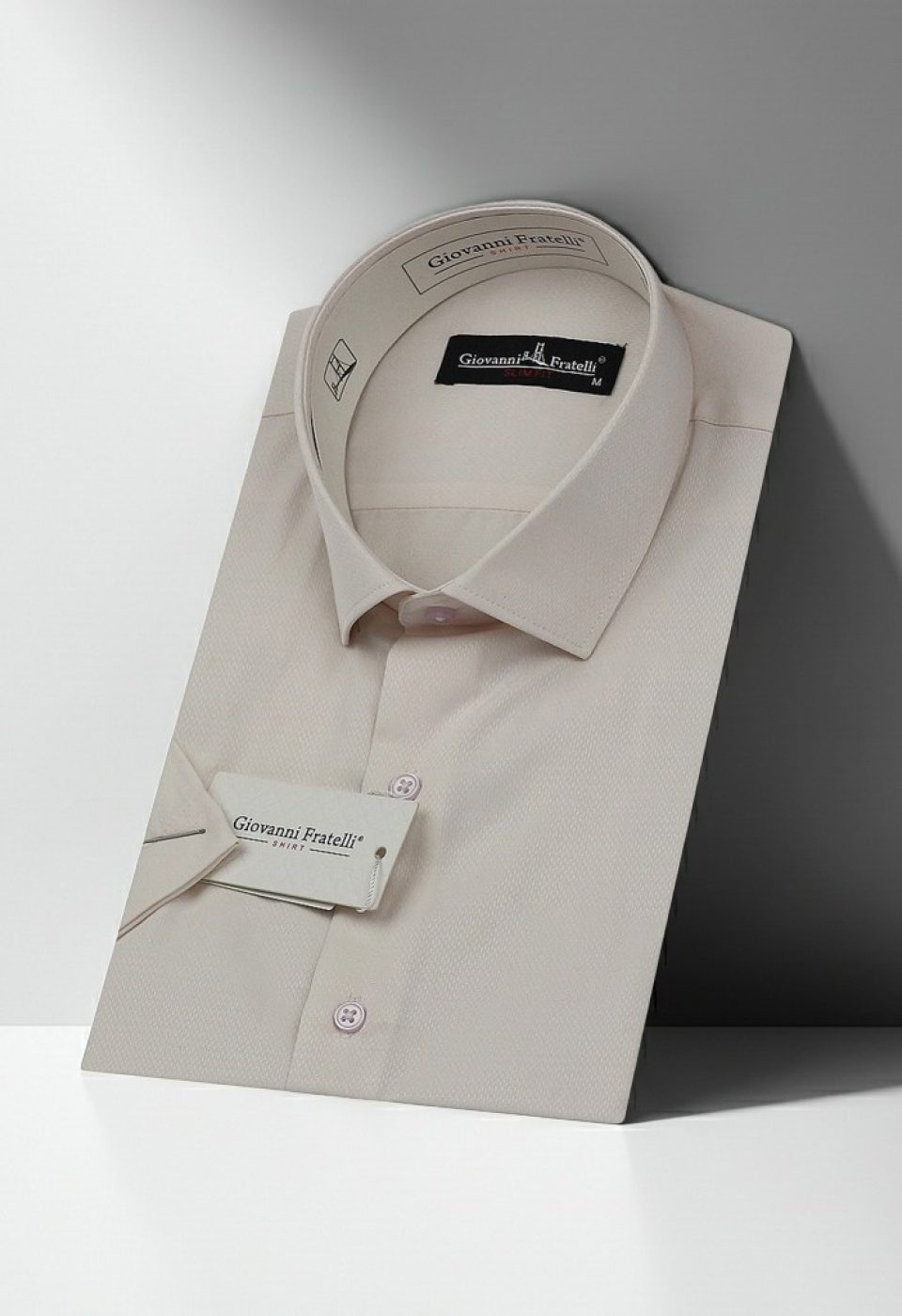 Slim Fit Kısa Kol Armürlü Jakar Erkek Gömlek 3GMK340124004 - Giovanni Fratelli