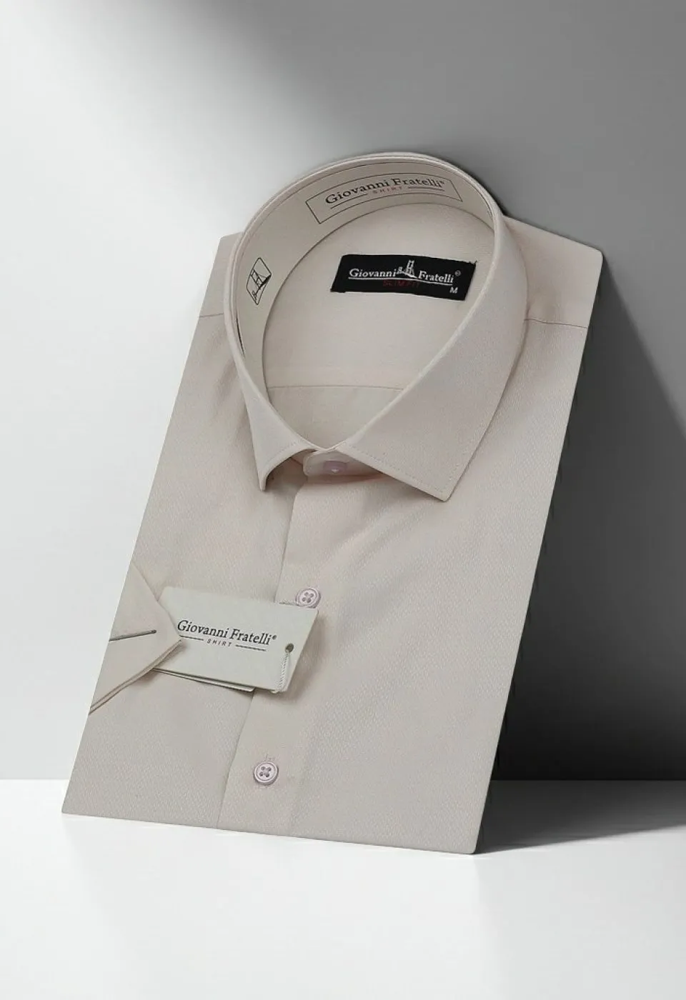 Slim Fit Kısa Kol Armürlü Jakar Erkek Gömlek 3GMK340124004 - Giovanni Fratelli
