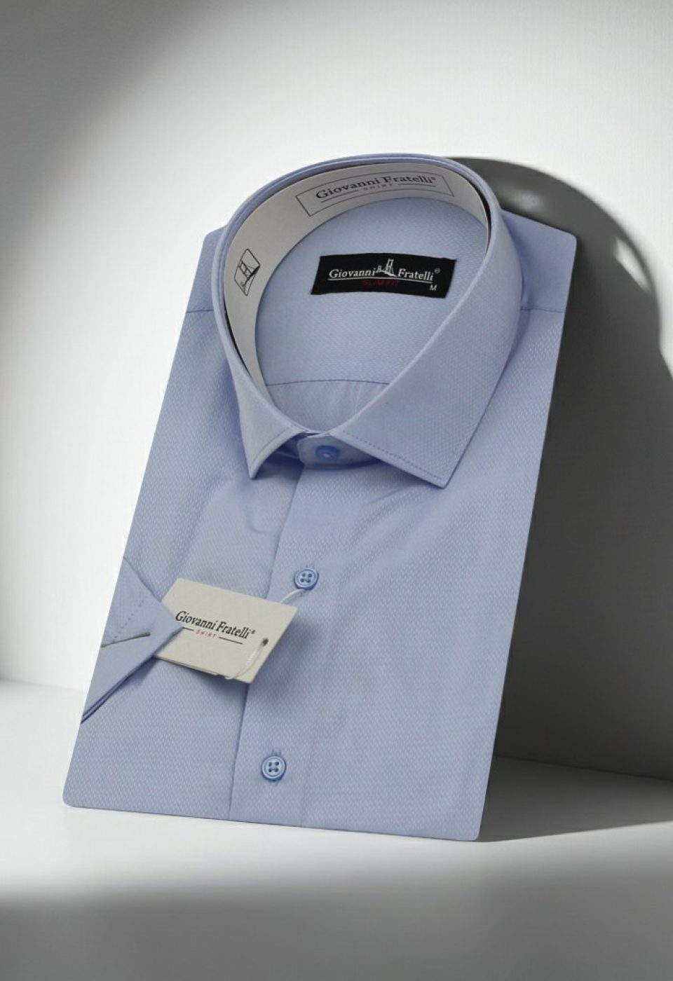 Slim Fit Kısa Kol Armürlü Jakar Erkek Gömlek 3GMK340124007