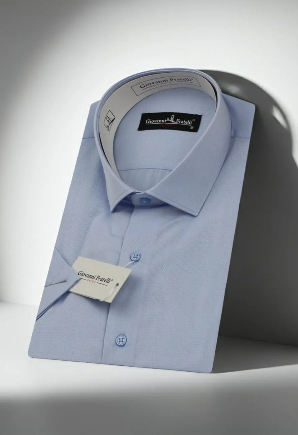 Slim Fit Kısa Kol Armürlü Jakar Erkek Gömlek 3GMK340124007