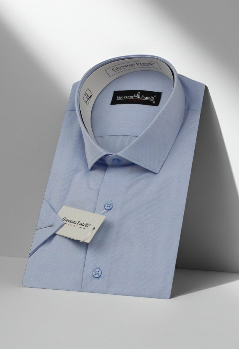 Slim Fit Kısa Kol Armürlü Jakar Erkek Gömlek 3GMK340124007 - Giovanni Fratelli