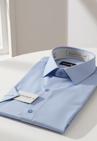 Slim Fit Kısa Kol Armürlü Jakar Erkek Gömlek 3GMK340124007