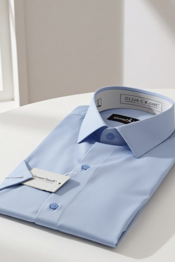 Slim Fit Kısa Kol Armürlü Jakar Erkek Gömlek 3GMK340124007