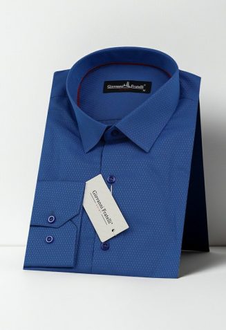 Slim Fit Uzun Kol Desenli Armürlü Jakar Erkek Gömlek 3GMK310125B03