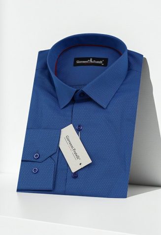 Slim Fit Uzun Kol Desenli Armürlü Jakar Erkek Gömlek 3GMK310125B03