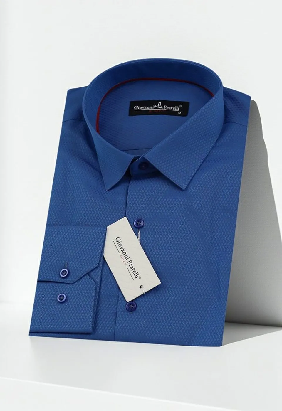 Slim Fit Uzun Kol Desenli Armürlü Jakar Erkek Gömlek 3GMK310125B03