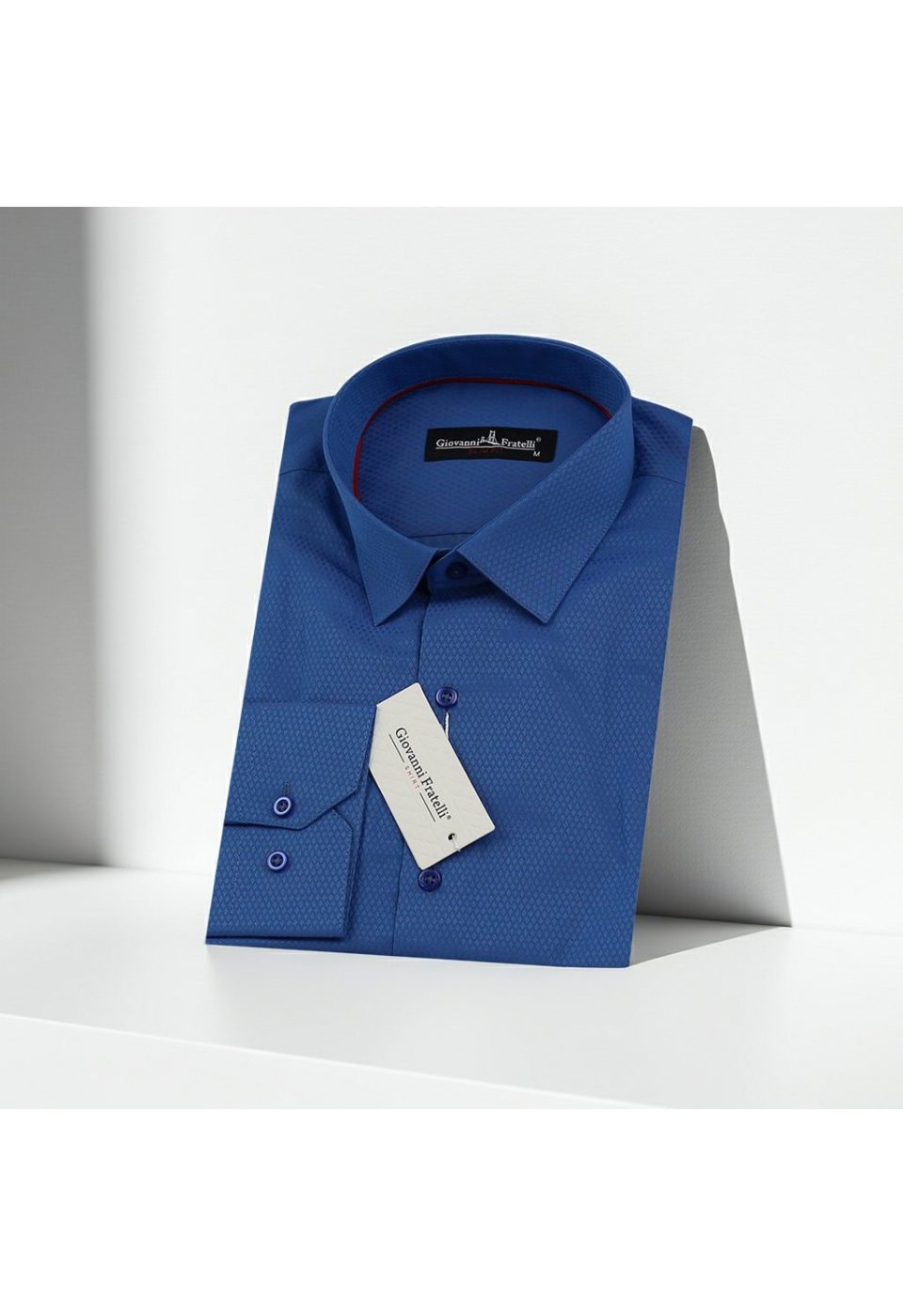 Slim Fit Uzun Kol Desenli Armürlü Jakar Erkek Gömlek 3GMK310125B03 - Giovanni Fratelli