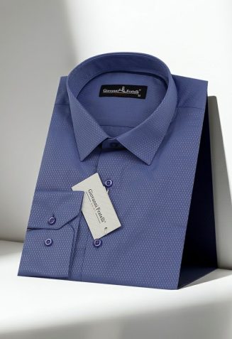 Slim Fit Uzun Kol Desenli Armürlü Jakar Erkek Gömlek 3GMK310125B07