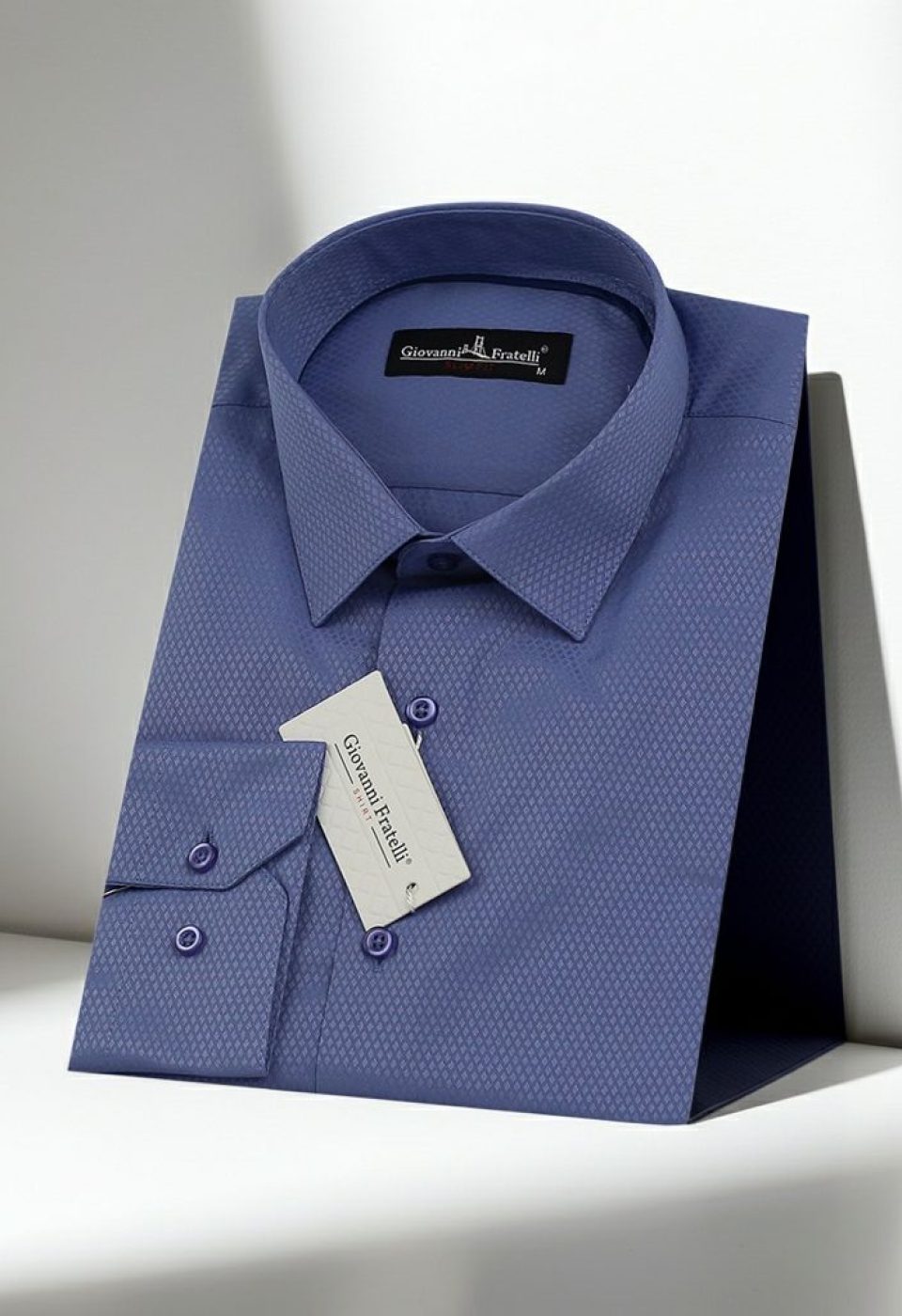Slim Fit Uzun Kol Desenli Armürlü Jakar Erkek Gömlek 3GMK310125B07