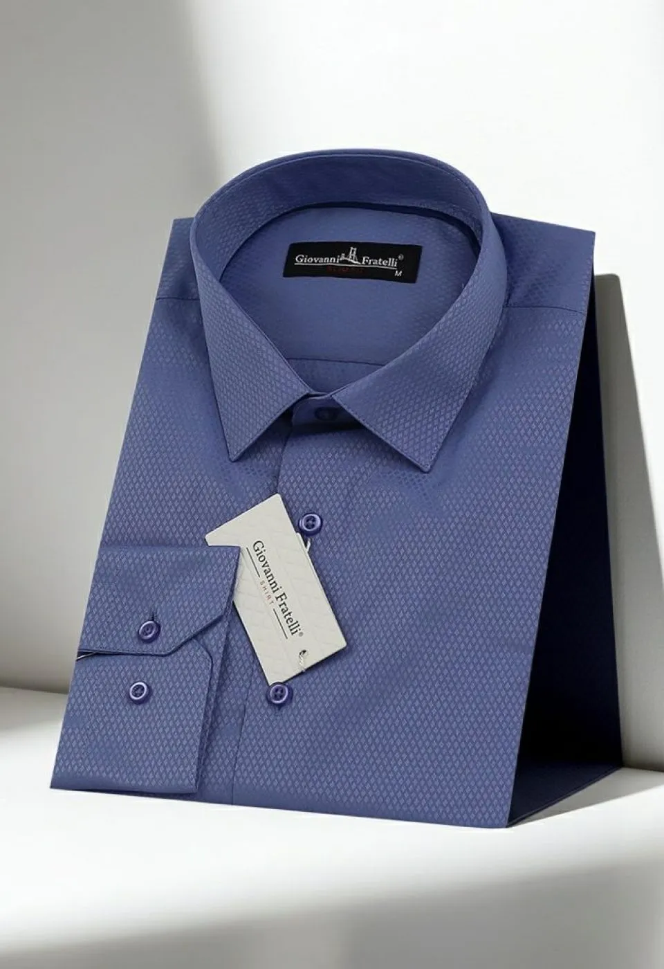 Slim Fit Uzun Kol Desenli Armürlü Jakar Erkek Gömlek 3GMK310125B07
