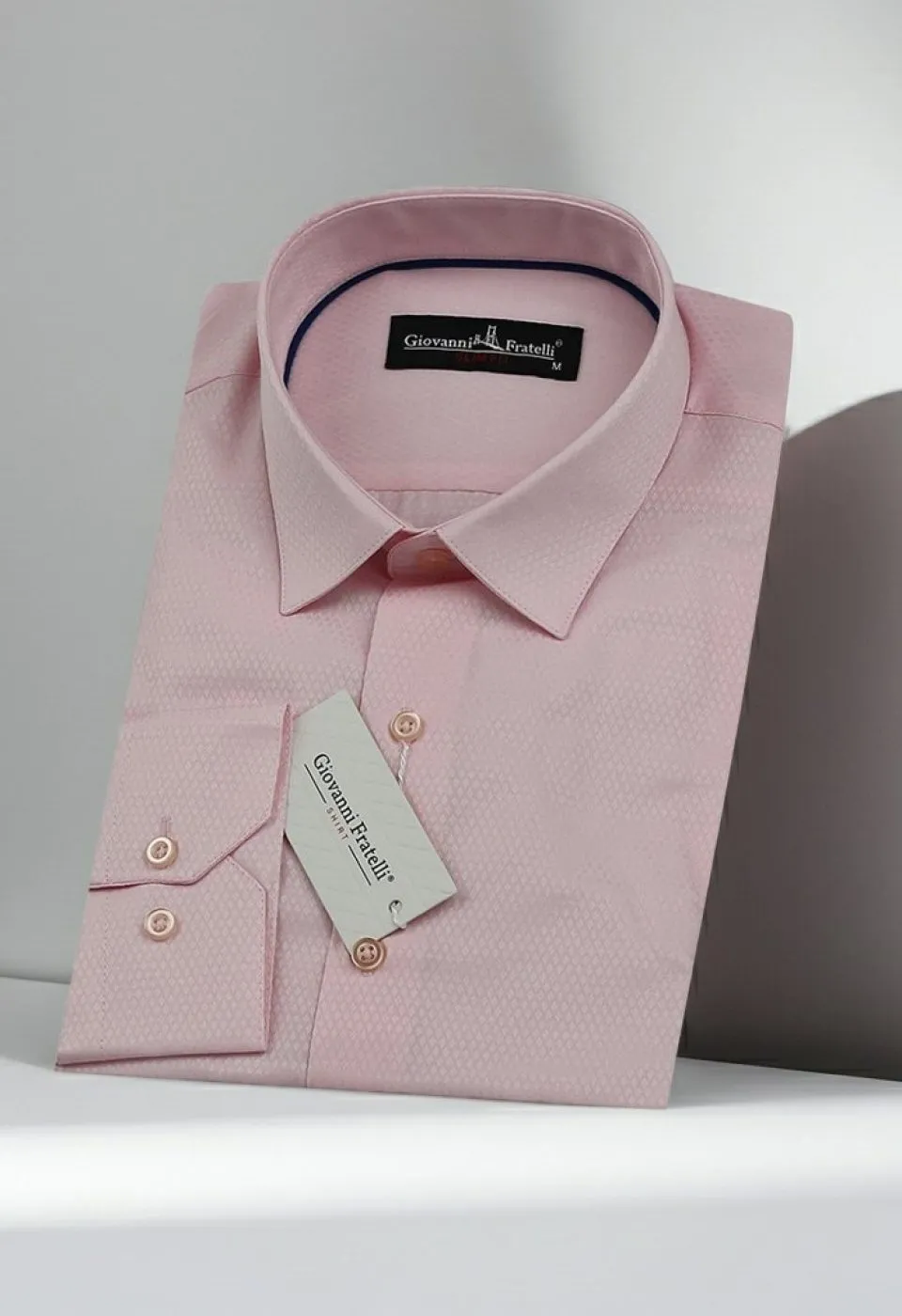 Slim Fit Uzun Kol Desenli Armürlü Jakar Erkek Gömlek 3GMK310125B12
