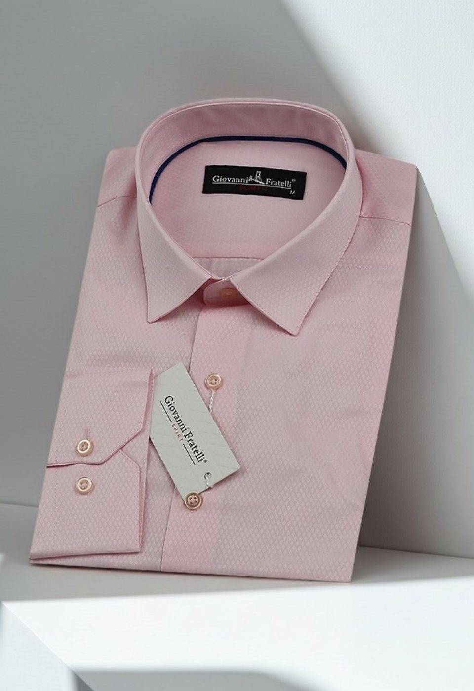 0125 CR B12 Slim Fit Uzun Kol Desenli Armürlü Jakar Erkek Gömlek 3GMK310125B12 - Giovanni Fratelli