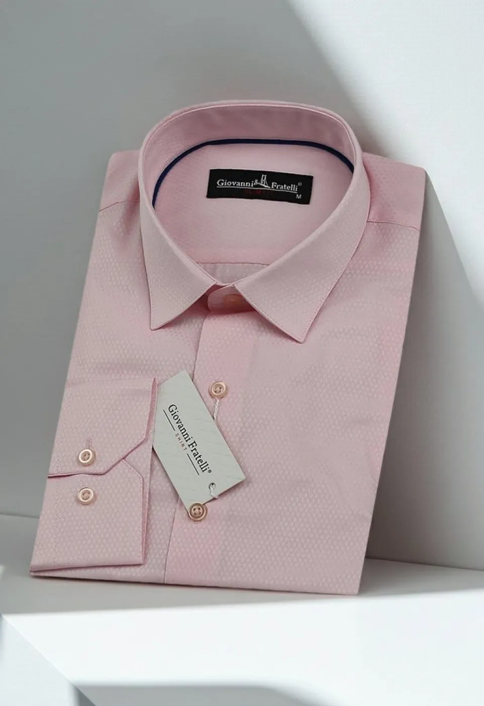 Slim Fit Uzun Kol Desenli Armürlü Jakar Erkek Gömlek 3GMK310125B12 - Giovanni Fratelli