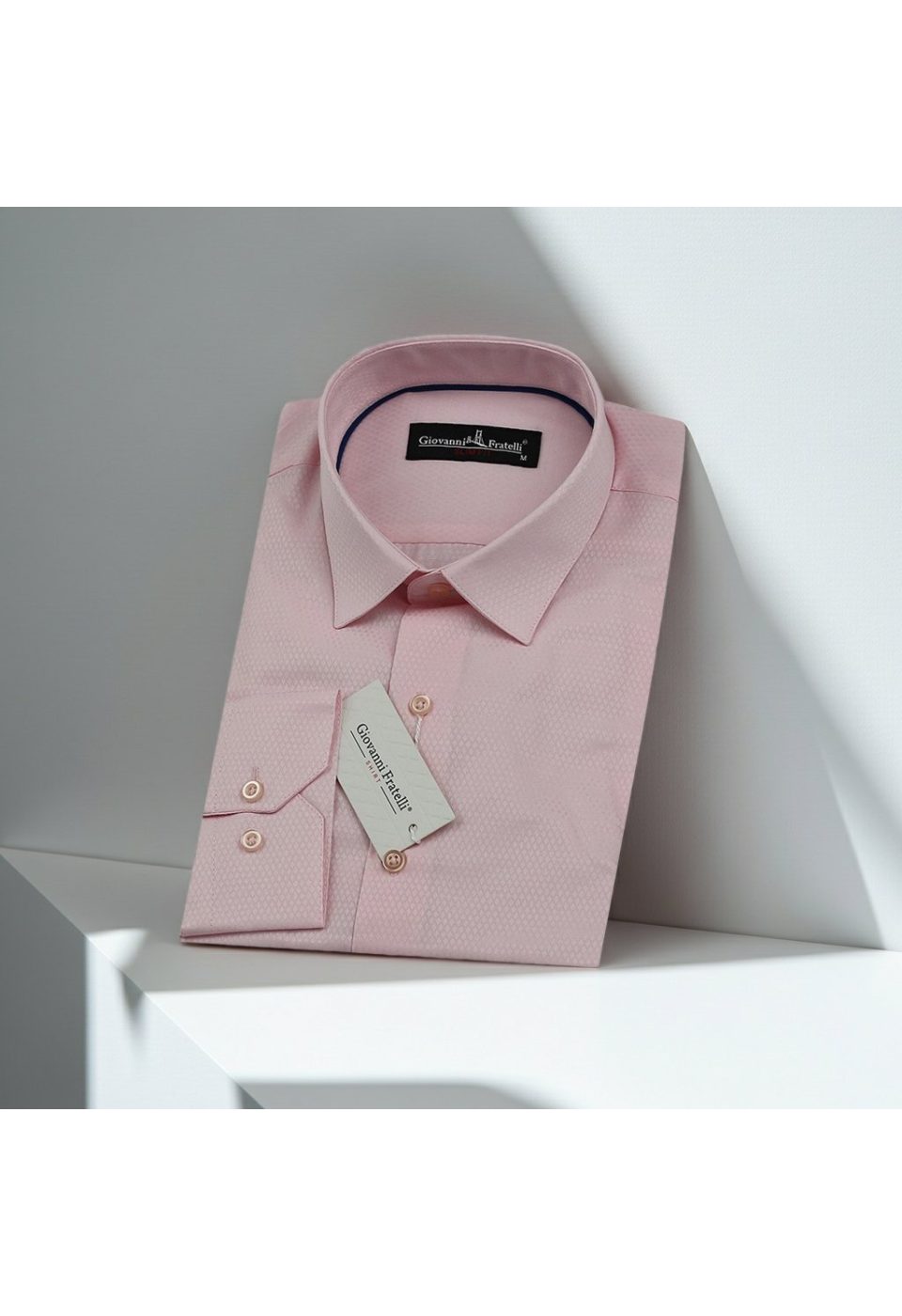0125 CR B12 Slim Fit Uzun Kol Desenli Armürlü Jakar Erkek Gömlek 3GMK310125B12 - Giovanni Fratelli