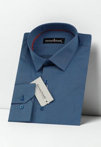 Slim Fit Uzun Kol Desenli Armürlü Jakar Erkek Gömlek 3GMK310125B15