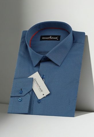 Slim Fit Uzun Kol Desenli Armürlü Jakar Erkek Gömlek 3GMK310125B15