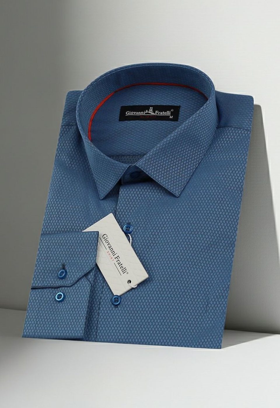 Slim Fit Uzun Kol Desenli Armürlü Jakar Erkek Gömlek 3GMK310125B15