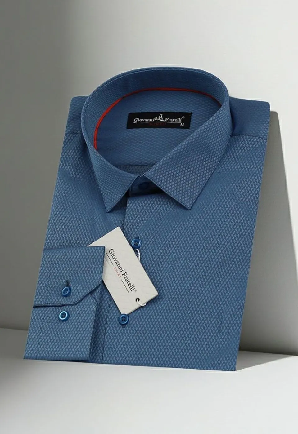 Slim Fit Uzun Kol Desenli Armürlü Jakar Erkek Gömlek 3GMK310125B15