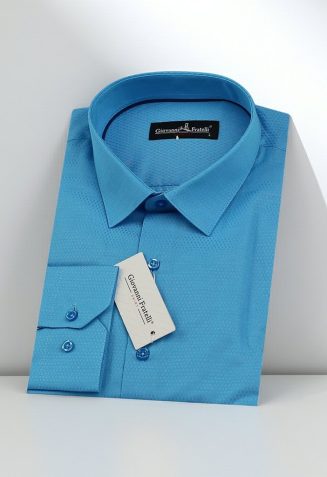 Slim Fit Uzun Kol Desenli Armürlü Jakar Erkek Gömlek 3GMK310125B18