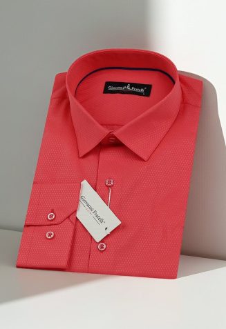 Slim Fit Uzun Kol Desenli Armürlü Jakar Erkek Gömlek 3GMK310125B35