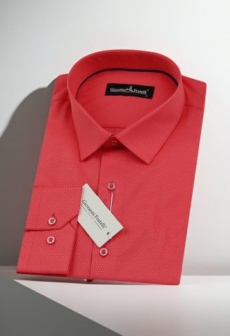 Slim Fit Uzun Kol Desenli Armürlü Jakar Erkek Gömlek 3GMK310125B35