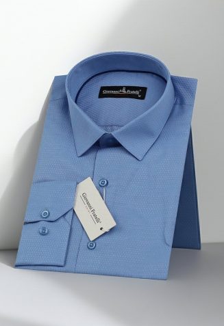Slim Fit Uzun Kol Desenli Armürlü Jakar Erkek Gömlek 3GMK310125B36