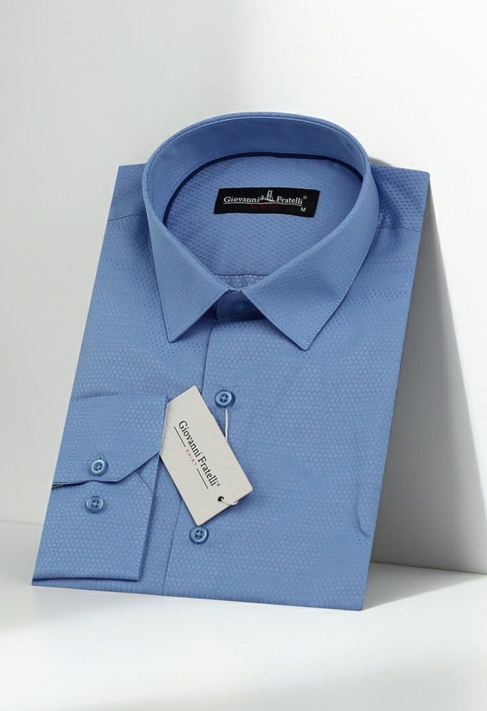 Slim Fit Uzun Kol Desenli Armürlü Jakar Erkek Gömlek 3GMK310125B36