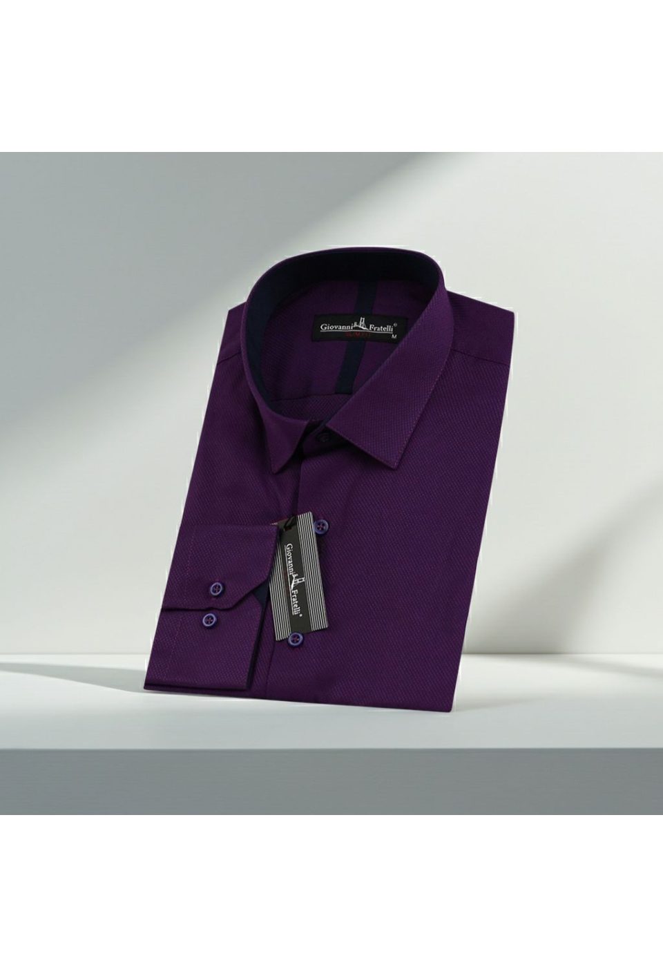 Slim Fit Uzun Kol DÜz Renk Diagonal Dokuma Lüks Erkek Gömlek 3GMK310153010 - Giovanni Fratelli