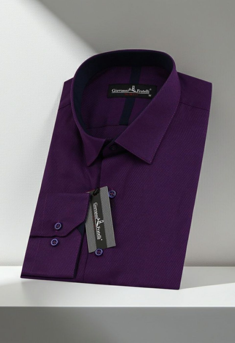 Slim Fit Uzun Kol DÜz Renk Diagonal Dokuma Lüks Erkek Gömlek 3GMK310153010