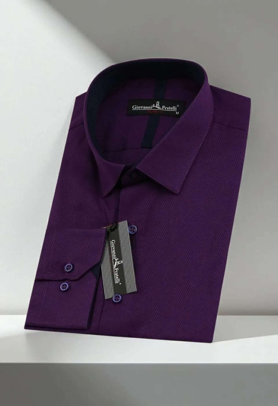 Slim Fit Uzun Kol DÜz Renk Diagonal Dokuma Lüks Erkek Gömlek 3GMK310153010